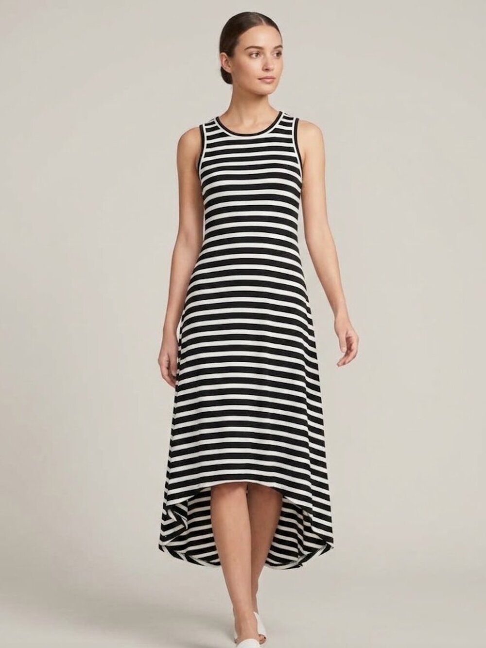 NWT J. Crew Striped Navy and White Sleeveless maxi Dress size XS
